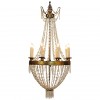 Gilt Metal and Glass 8-Light Chandelier