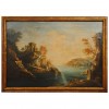 Large "Capriccio" Oil Painting in Giltwood Frame