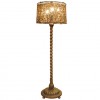 Cast Brass Floor Lamp with Woven French Lampshade