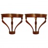 Pair of Napoli Walnut Wall Consoles
