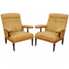 Pair of Large Ebonized Fauteuils