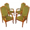 Set of Four Walnut and Upholstered Fauteuils