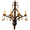 Piemontese, Wooden, Iron, and Metal 8-Light Chandelier