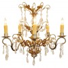 Silvered Brass 6-Light Chandelier