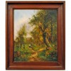 Oil On Canvas In Wooden Frame, "Man On A Path"
