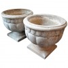 Pair of Cast Cement Garden Urns