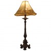 Carved Wood Candlestick Mounted as a Table Lamp