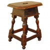 Carved Walnut Milking Stool 