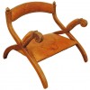 Low Mahogany and Leather Upholstered "Saddle Chair" 
