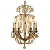 Brass and Glass 6-Light Chandelier