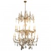 Large Gilt Iron and Glass Chandelier
