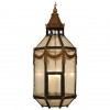 Octagonal Shaped Iron, Gilt Metal and Glass Lantern