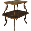 2-Tiered Chinoiserie Painted Tray Table