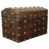 Leather Upholstered Carrying Trunk with Brass Nailheads