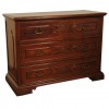 3-Drawer Walnut Commode with Brass Hardware