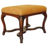 Carved Walnut Upholstered Footstool