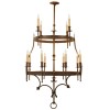 2-Tier, 12-Light Iron Chandelier