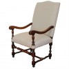 Walnut Fauteuil with Hexagonal Arm and Wonderful Stretcher