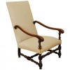 Highly Specialized Walnut and Upholstered Fauteuil
