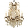 Heavily Decorated Gilt Iron 6-Light Chandelier