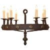 Wrought Iron and Bronze 8-Light Chandelier