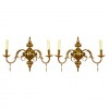 Pair of Brass 2-Arm Swans' Head Sconces