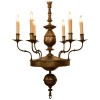 Patinated Brass 6-Light Chandelier