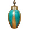 Painted Terracotta and Silvered Brass Table Lamp