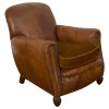 Leather Bergere with Shaped Feet