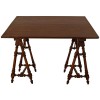 Walnut and Rosewood Adjustable Drafting Table