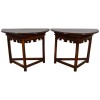 Pair of Carved Demilune Console Tables