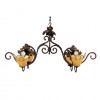 Gilt Iron and Metal 4-Light Chandelier