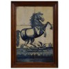 Framed Painted Tiles of a Rearing Horse