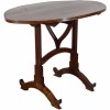 Unique Walnut Folding Ovoid Shaped Vendage Table