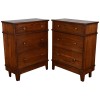 Pair of Fruitwood 3-Drawer Commodini