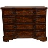 Walnut and Fruitwood Inlaid Canted Commode