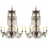 Pair of Giltwood and Iron Chandeliers