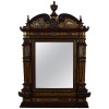 Rosewood and Brass Decorated Mirror