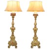 Pair of Giltwood Candlesticks Mounted as Lamps