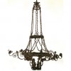 Monumental Wrought Iron 6-Arm Chandelier