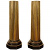 Pair of Ebonized and Gold Painted Fluted Columns