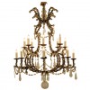 Gilt-Iron and Glass 16-Light Chandelier