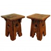 Pair of Elmwood Tabourets