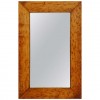 Light Walnut and Brass Trimmed Mirror