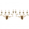 Pair of 4-Light Painted and Gilded Sconces