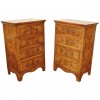 Pair of Walnut Commodini 