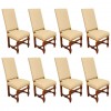 Set of 8 Walnut and Upholstered Dining Chairs