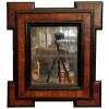 Walnut Veneer and Ebonized Mirror