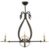 Painted Iron 4-Light Chandelier with Swans and Arrows