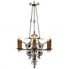 6 Light Faded Gilt-Iron Chandelier